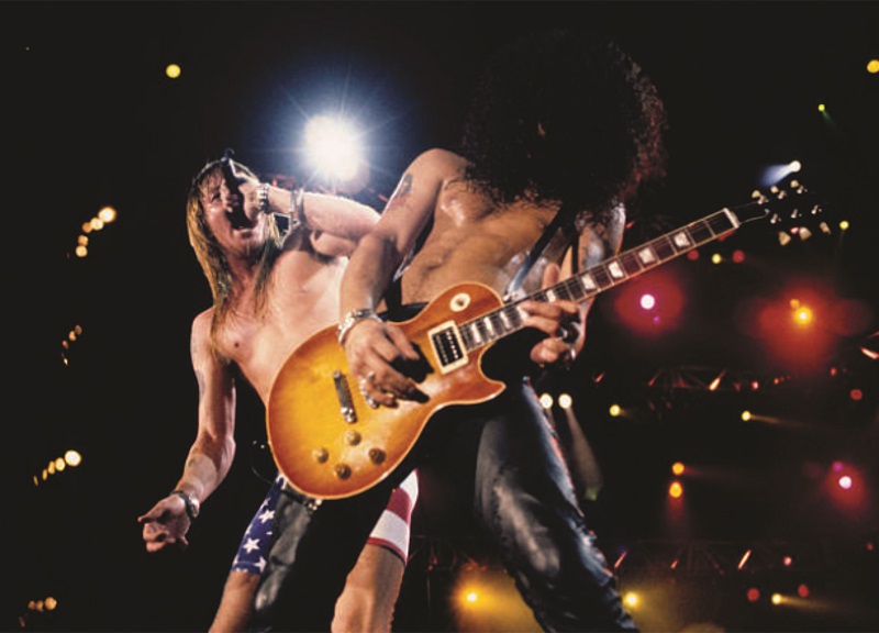 Axl Rose y Slash en Rock In Rio II en 1991